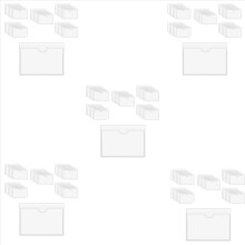300Pcs Self-Adhesive Label Holder Card Pockets Clear Library Holders w