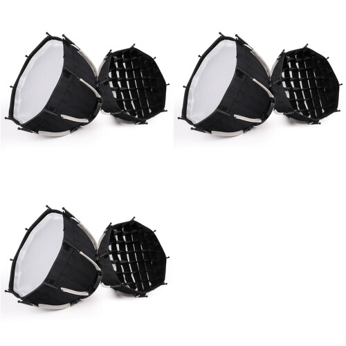 3pcs 30cm Octagonal Softbox Mini Bowens Mount Quick Release Honeycomb