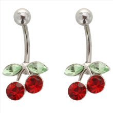 2x Stalen Kersen Navelpiercing