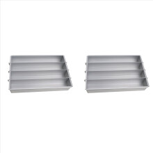 2X Battenberg Cake Pan, Commercial Weight Anodised Aluminium, Silver B