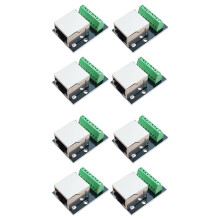 8PCS RJ45 Ethernet Female Socket Connector Breakout Board,2.54mm Board