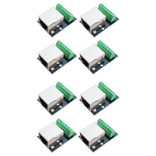 8PCS RJ45 Ethernet Female Socket Connector Breakout Board,2.54mm Board