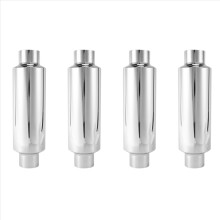 4x Autoauspuffschalldämpfer 2,5 Zoll Einlass Edelstahl Universal Resona
