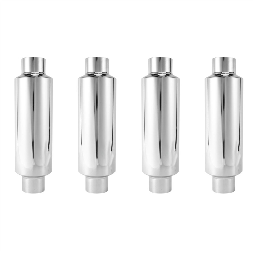 4X Car Exhaust Muffler 2.5 Inch Inlet Stainless Steel Universal Resona 4851296903928