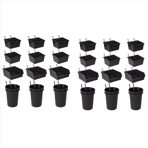 Pegboard Bins Peg Board Cups with Hooks & Loops 24 Pack,Assortment Org 1