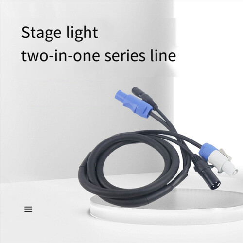 cables Powercon con conector y línea de señal XLR para iluminación. 1