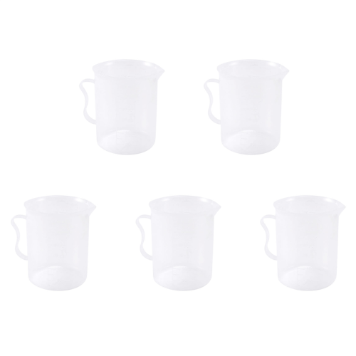 5X Measuring Jug 250mL Graduated Beaker Clear White Plastic Cup 1