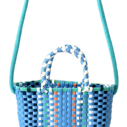 Woven Plastic Strip Bag with Handle, Square Shape 2