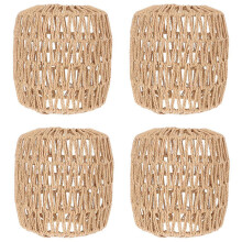 4X Simulated Rattan Lamp Cover Handmade Woven Chandelier Vintage Lamps