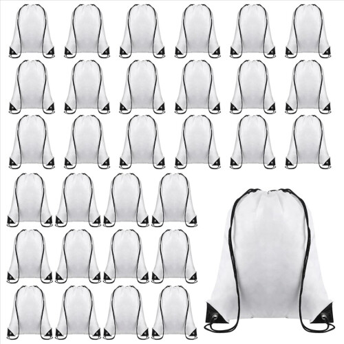 120Pc Blank Sublimation Drawstring Bags Backpack Bulk Heat Press Reusa 1