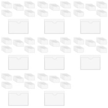 480Pcs Self-Adhesive Label Holder Card Pockets Clear Library Holders w