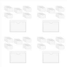 240Pcs Self-Adhesive Label Holder Card Pockets Clear Library Holders w