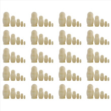 100X Unpainted Russian Nesting Dolls DIY Blank Unfinished Doll Kit Mat