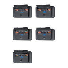 5X 4-Ports 12V 108W Dual PD+Dual QC3.0 USB Charger W/ Digital Voltmete