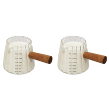 2X Espresso Cups with Wood Handle 6oz, Accessories, Milk Frothing Pitc