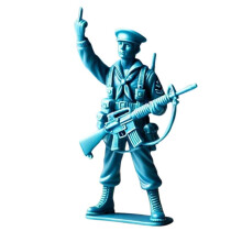 Funny Green and Blue Army Men Figures Type C, Durable 3 Inch Resin Mini Soldier Statues for Military Party Decor