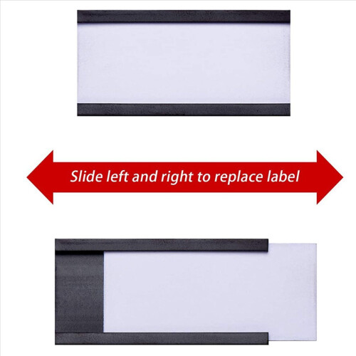 400Pcs Magnetic Label Holders with Data Card Clear Plastic Protectors 2