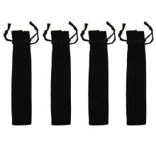 200 pezzi Astuccio portapenne in velluto nero, custodia singola per matite