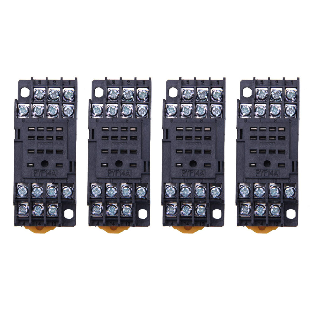 4X Pyf14a Din Rail Power Relay Socket Base 14 Pin For My4nj Hh54p My4 4851296907377