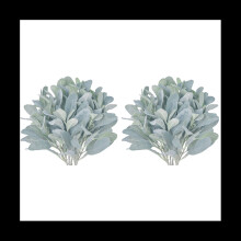 Faux Lambs Ear Stems 10Pcs Flocked Artificial Greenery Solid Fake Leav