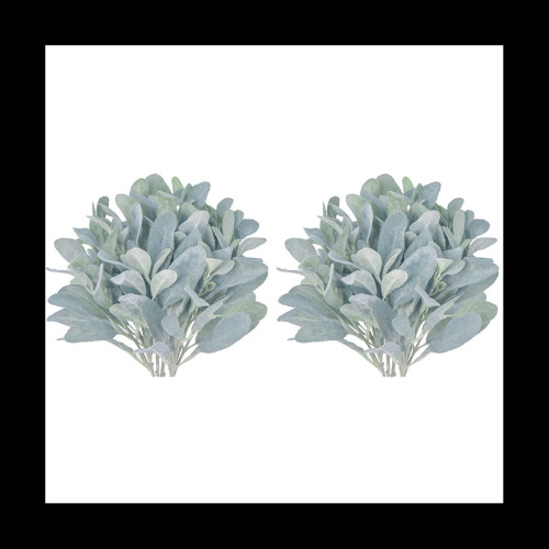 Faux Lambs Ear Stems 10Pcs Flocked Artificial Greenery Solid Fake Leav