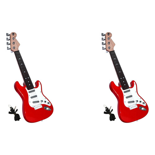 2 guitarras de brinquedo de 17 polegadas para crianças, instrumentos musicais elétricos de 4 cordas em Dó