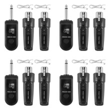 4X UHF XLR Adapter System Wireless Microphone Transmitter Receiver for