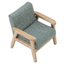 Doll House Sofa 1:12 Miniature Japanese Style Single Fabric Armchair Grey Green