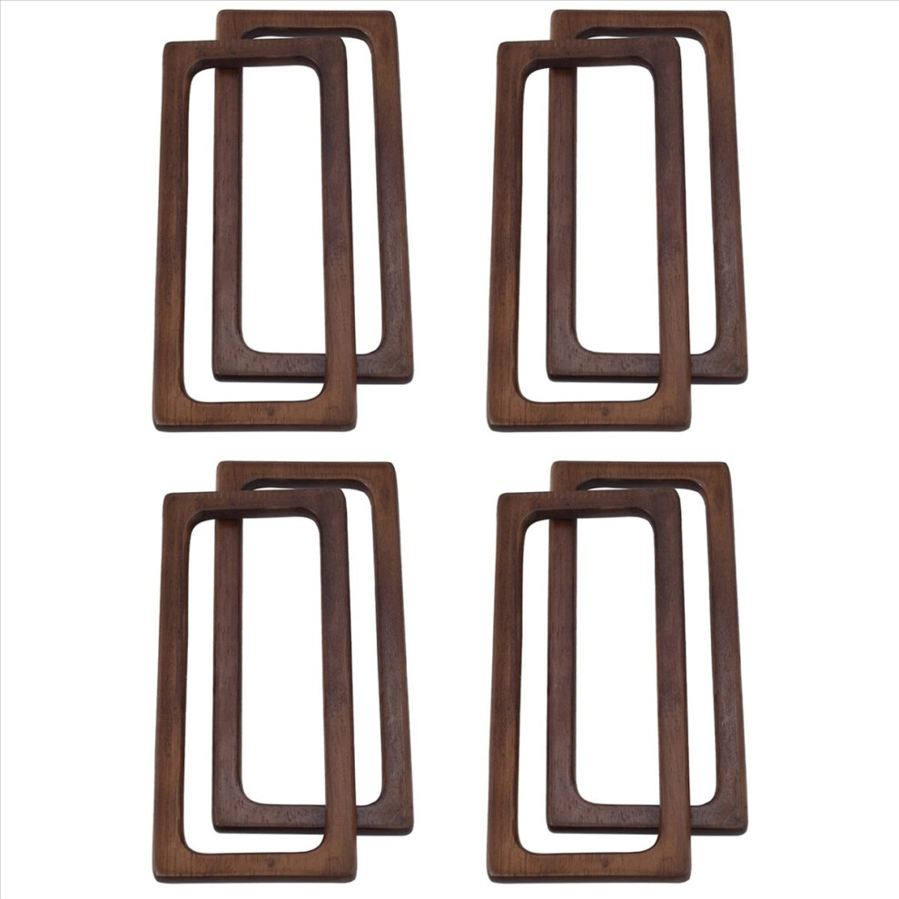 8Pcs 20Cm Rectangle Wooden Bags Handle Diy Sewing Brackets Purse Frame 4851296909241