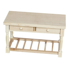 Miniature Wooden Desk with Drawer for Dollhouse Furniture and Photography Prop