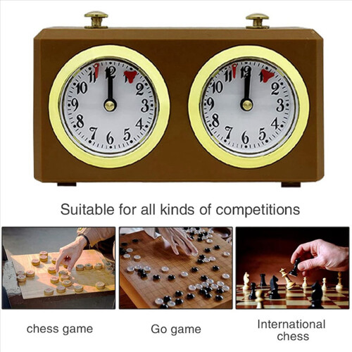 3X Mechanical Chess Clock Analog for Game Timer Official Clocks No Bat 2