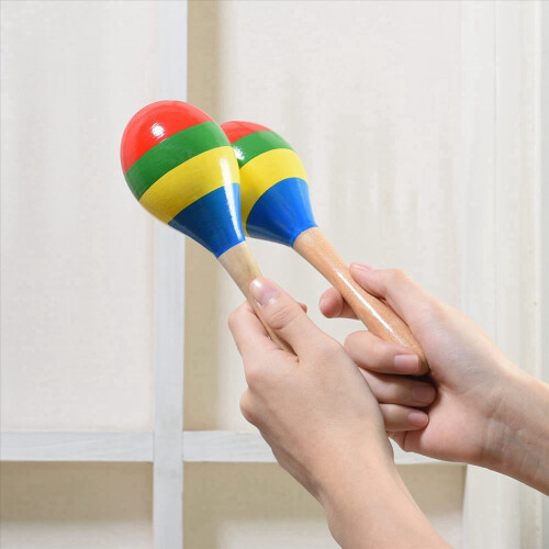 Maracas Hand Percussion Rattles, Ξύλινο Rumba Shaker Μουσικό Όργανο 1