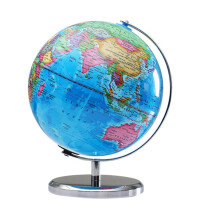Illuminated Political World Globe with Stand, Tabletop Light Up Globe for Adults Office Decor