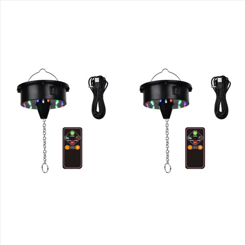2X Bola de Discoteca Giratória com Motor e Controle Remoto, 18 LEDs para 12, 16, 20 e 2 polegadas 1
