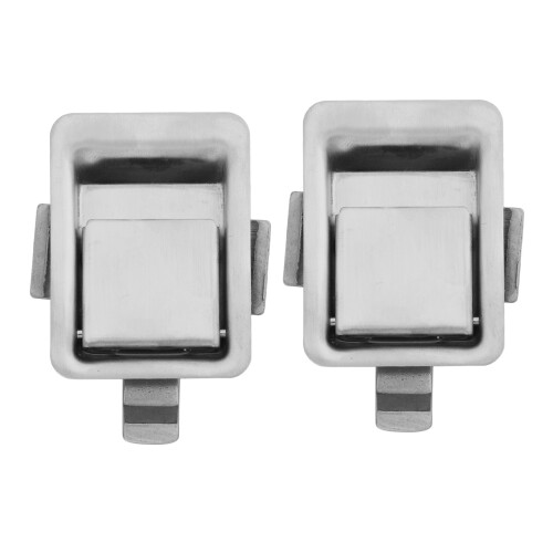 2X Stainless Steel Recessed Mounted Mini Flush Mount Paddle Handle Loc 1