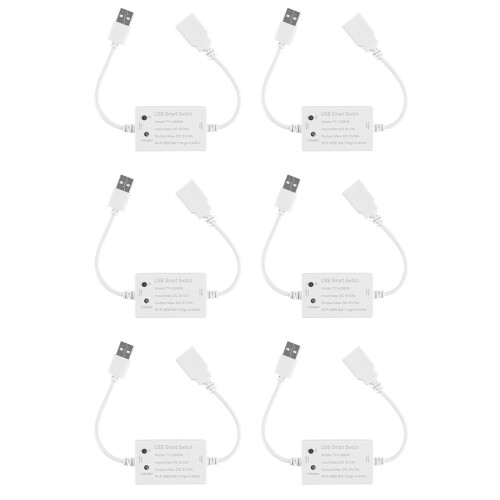 6x Tuya USB Smart Switch WLAN-Controller Universal-Leistungsschalter-Timer Lebensdauer 1