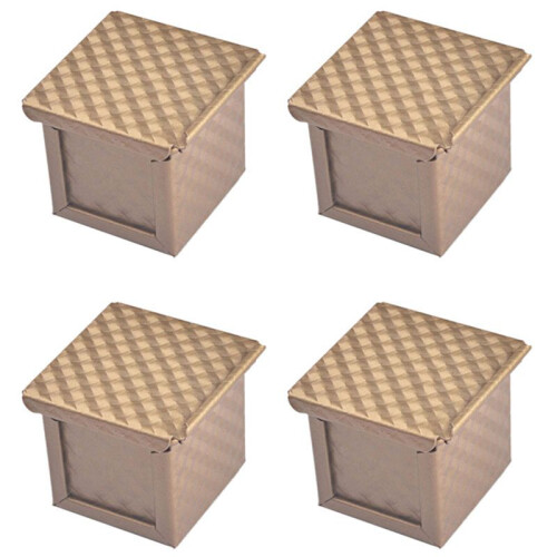 4X Square Loaf Pan with Lid Toast Mold Bread Pullman Cover Non-Stick M 1