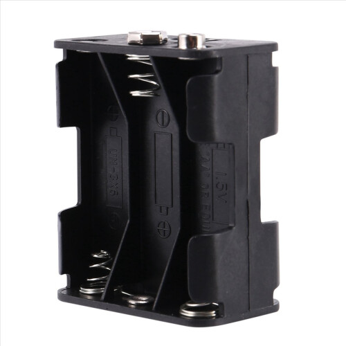 4X Double Side Spring 6 x 1.5 V AA Battery Holder Case Box Black 1