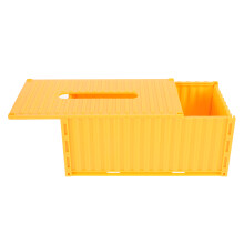 Gele Plastic Tissuebox Vintage Container Voor Badkamer En Auto