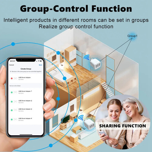 2 adaptadores USB Tuya Smart Zigbee 3 con interruptor de 5 V, mini control de energía y vida 2