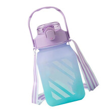 Große Kapazität 1500ML Gradienten Violet Silikon-Schlauflocke-Wasserflasche für Schüler und Arbeiter