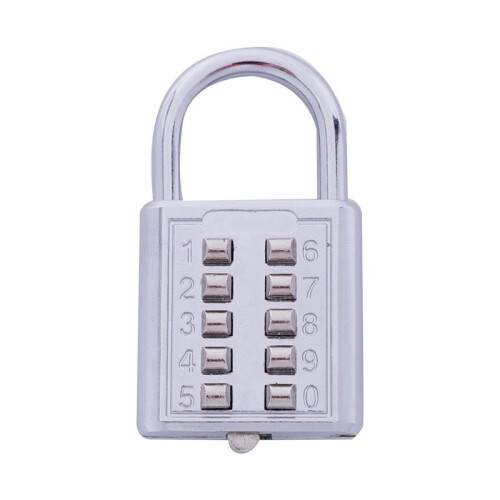 4X Anti-Theft Button Combination Padlock Digit Push Password Lock Zinc 2
