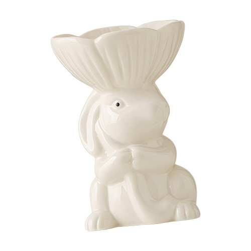 Simple Ceramic Rabbit Bowl Desk Organizers Suitable For-White