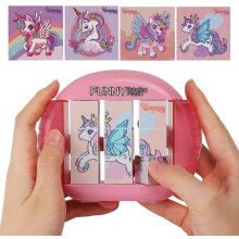 Kids Travel Puzzle Unicorn Theme 3D Rotating Blocks for Toddlers Preschool Motor Skills Game