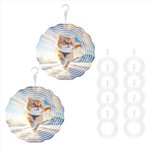 12Pack 8Inch Sublimation Wind Spinner Blanks 3D Spinners Hanging for I 2