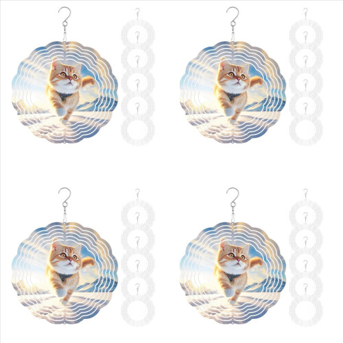 24Pack 8 Inch Sublimation Wind Spinner Blanks 3D Spinners Hanging for 1