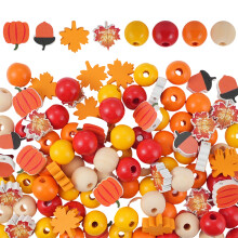 Natural Wood Bead Collection Thanksgiving Crafting Supplies-60
