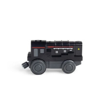Trem preto de bateria para pista de madeira