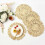 2X Round Woven Placemat for Dining Table,Natural Braided Rattan Tablem 2