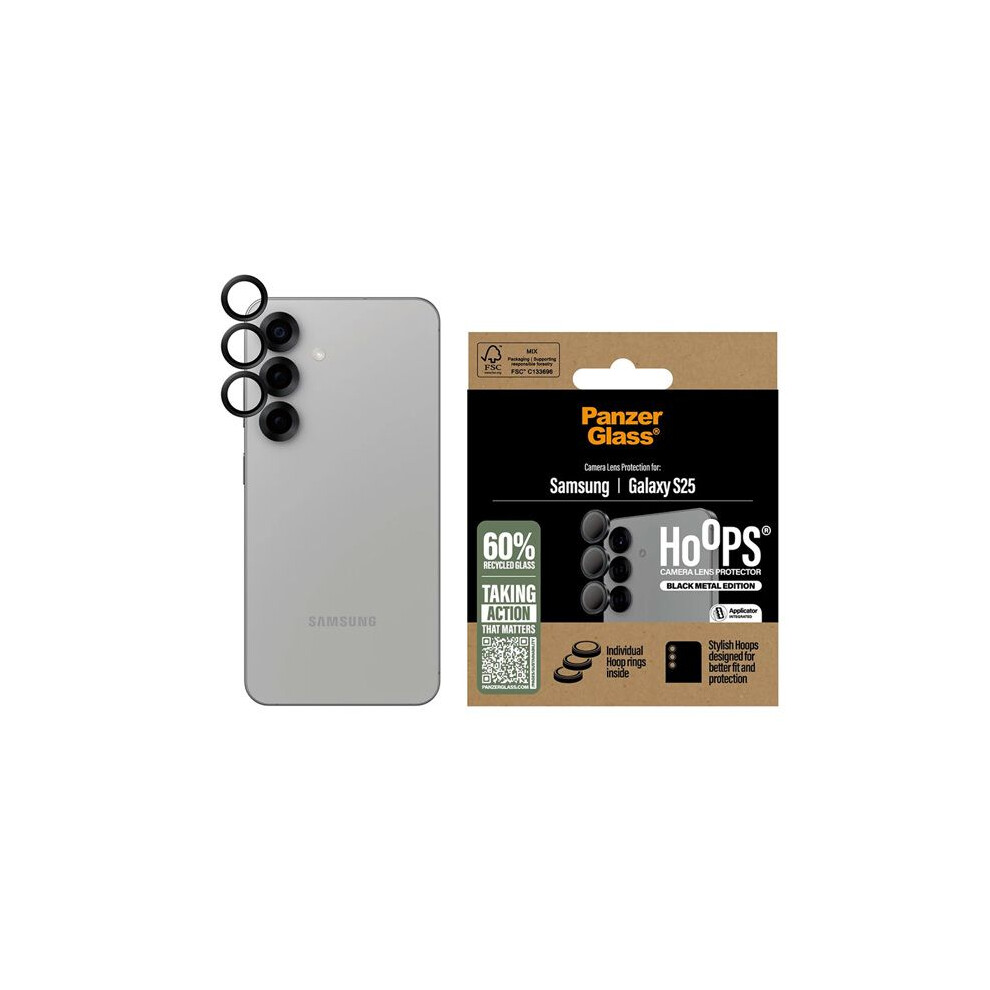 PanzerGlass Kameraschutz Camera Lens Protector Samsung Galaxy S25 (3x) black - Bild 5